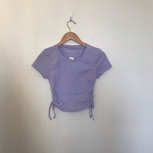 AEROPOSTALE Side-Ruched Cropped Crew Tee